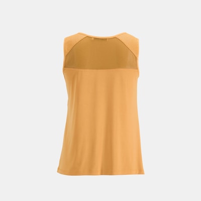 Kadın Turuncu Deri Detaylı Perforeli Bluz