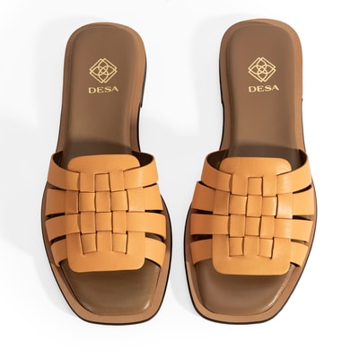 Kadın Turuncu Deri Terlik