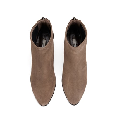 Kadın Vizon Fermuarlı Topuklu Süet Bot