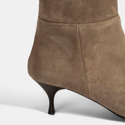 Kadın Vizon İnce Topuklu Süet Bot