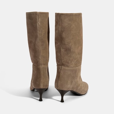 Kadın Vizon İnce Topuklu Süet Bot