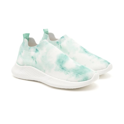 Kadın Yeşil Batik Desenli Çorap Sneaker