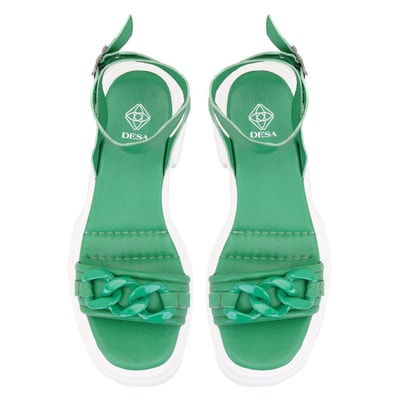 Kadın Yeşil Deri Sandalet