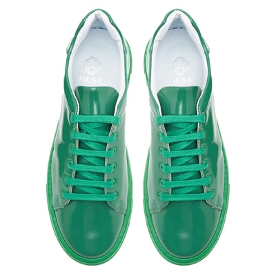 Kadın Yeşil Rugan Deri Spor Ayakkabı