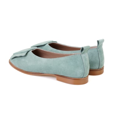 Kadın Yeşil Süet Deri Babet