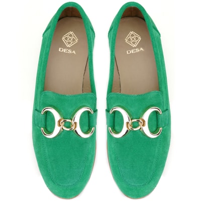 Kadın Yeşil Süet Deri Loafer