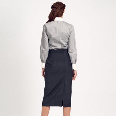 Kadın Yüksek Bel Yırtmaçlı Etek