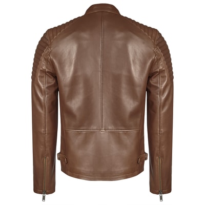 Kahve Barsanofio Erkek Deri Mont