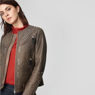 Kahve Breezy Kadın Troklu Deri Mont