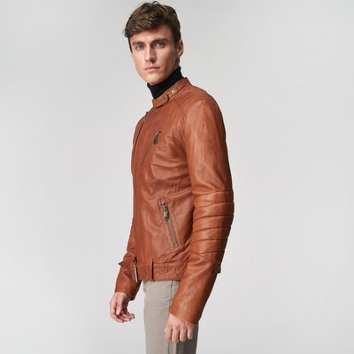 Kahve Colombano Erkek Deri Mont