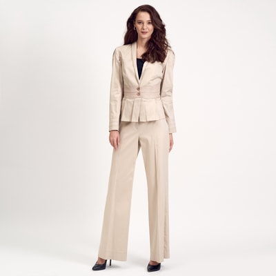 Kahve Deri Detaylı Kadın Ceket