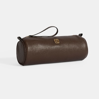 Kahve Deri Kalemlik/Tıraş/Makyaj Çantası