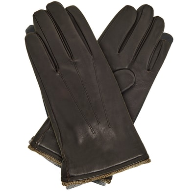 Kahve Erkek Yünlü Deri Eldiven