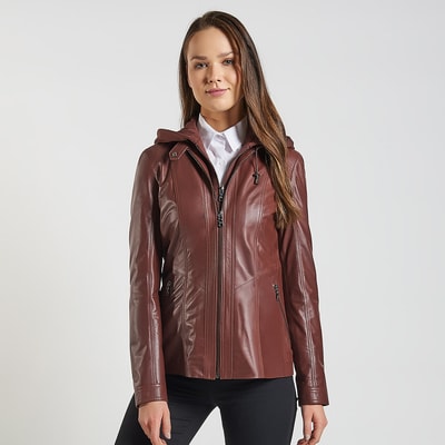 Kahve Fianna Kadın Deri Mont