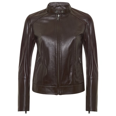 Kahve Gema Kadın Deri Ceket