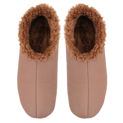 Kahve Kadın Fluffy Yünlü Patik