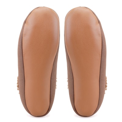 Kahve Kadın Fluffy Yünlü Patik