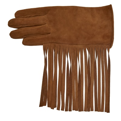 Kahve Kadın Püsküllü Süet Eldiven