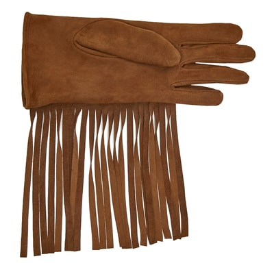 Kahve Kadın Püsküllü Süet Eldiven