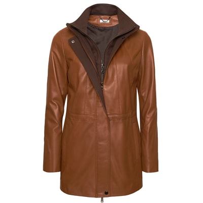 Kahve Laila Kadın Deri Mont