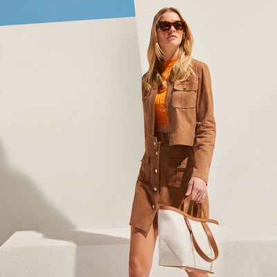 Kahve Nena Kadın Süet Ceket