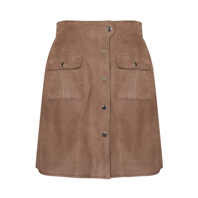 Kahve Nicci Kadın Süet Etek