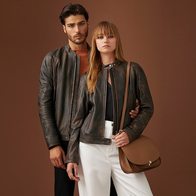 Kahve Tracy Kadın Deri Biker Mont