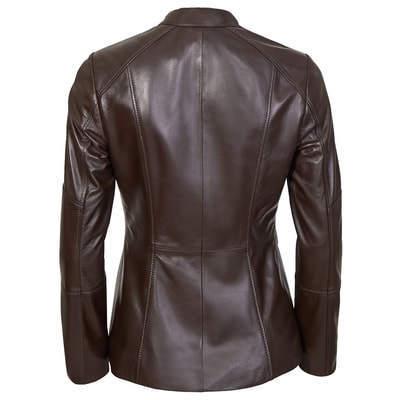 Kahve Zaira Kadın Deri Ceket