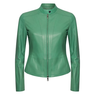 Kalle Yeşil Kadın Deri Ceket