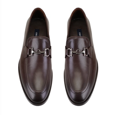 Kane Kahve Erkek Toka Aksesuarlı Deri Klasik Ayakkabı