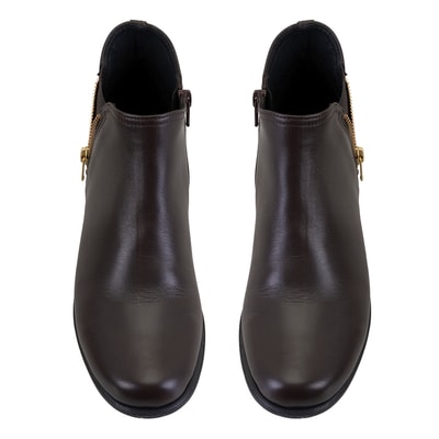 Karlee Kahve Kadın DesaComfort Fermuarlı Deri Bot