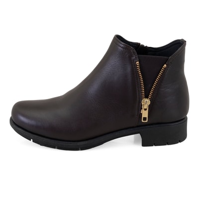 Karlee Kahve Kadın DesaComfort Fermuarlı Deri Bot