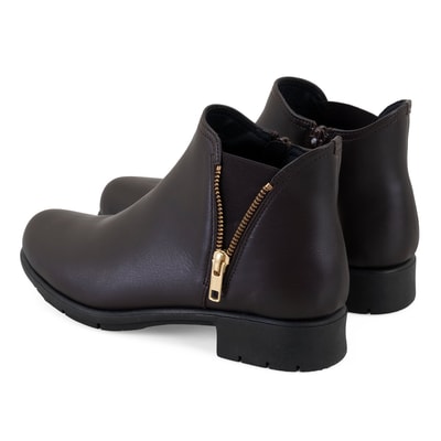 Karlee Kahve Kadın DesaComfort Fermuarlı Deri Bot