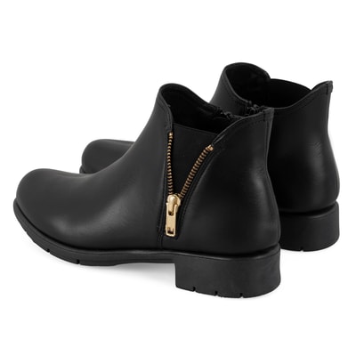 Karlee Siyah Kadın DesaComfort Fermuarlı Deri Bot