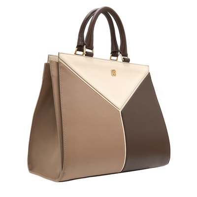 Karmen Krem Kadın Kroko Baskılı Deri El Çantası