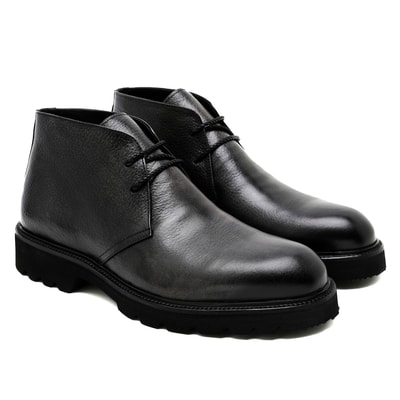 Karola Siyah Erkek Deri Bot