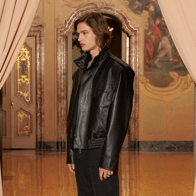 KeinxDesa Siyah Unisex Oversize Deri Ceket 