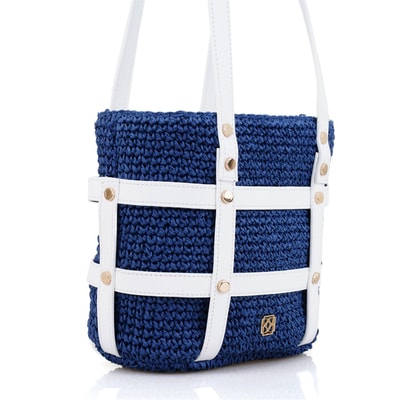 Kenyon Lacivert Kadın Hasır Omuz Çantası