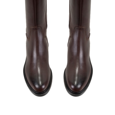 Kiar Koyu Kahve Kadın Deri Çizme