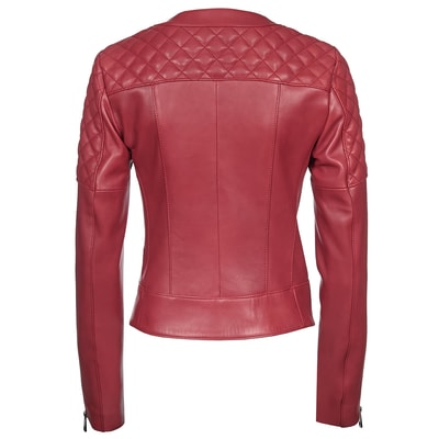 Kırmızı Adonita Kadın Deri Mont