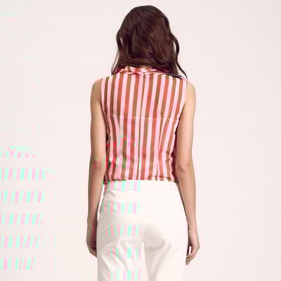 Kırmızı Çizgili Kadın Bluz