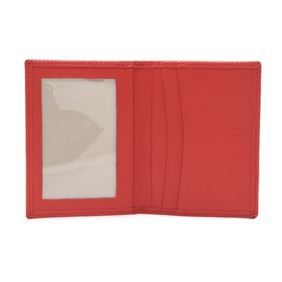 Kırmızı Kadın Deri Kartlık
