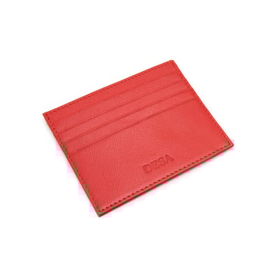 Kırmızı Kadın Deri Kartlık