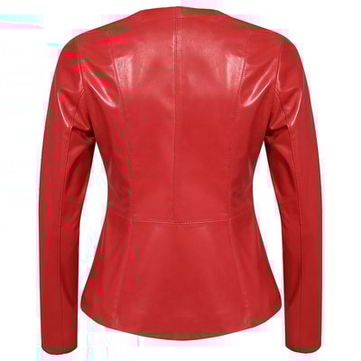 Kırmızı Kathalina Kadın Deri Ceket