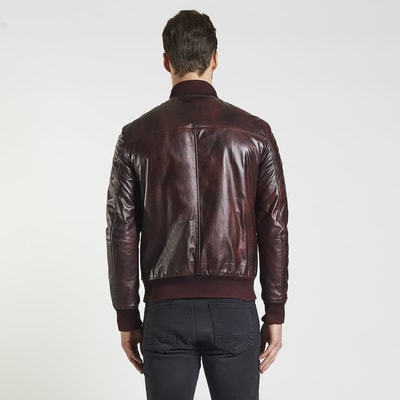 Kırmızı Rufio Erkek Deri Mont