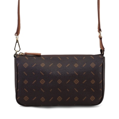 Klaus Kahve Kadın Monogram Omuz Çantası