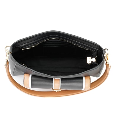 Knospe Siyah Kadın Deri Omuz Çantası