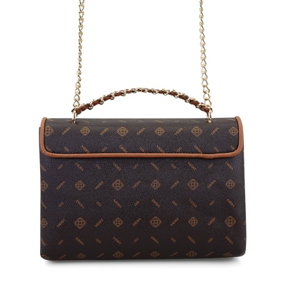 Kyle Kahve Kadın Monogram Deri Omuz Çantası