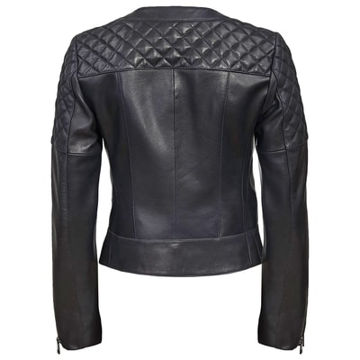 Lacivert Adonita Kadın Deri Mont