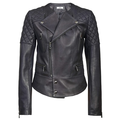 Lacivert Adonita Kadın Deri Mont